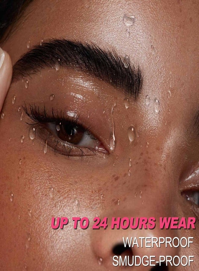 درمود قلم تحديد الحواجب بتقنية الميكروبليدينغ، قلم حواجب مقاوم للماء للنساء، قلم حواجب سائل طبيعي يشبه الشعر، قلم 2 في 1 برأسين متقابلين مع طرف دقيق على شكل شوكة، أسود ناعم - Image 5